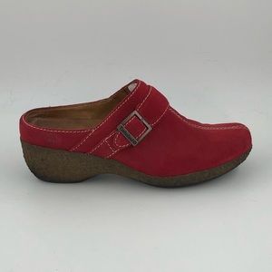 Timberland Comforia Red Suede Leather Clogs 8 1/2